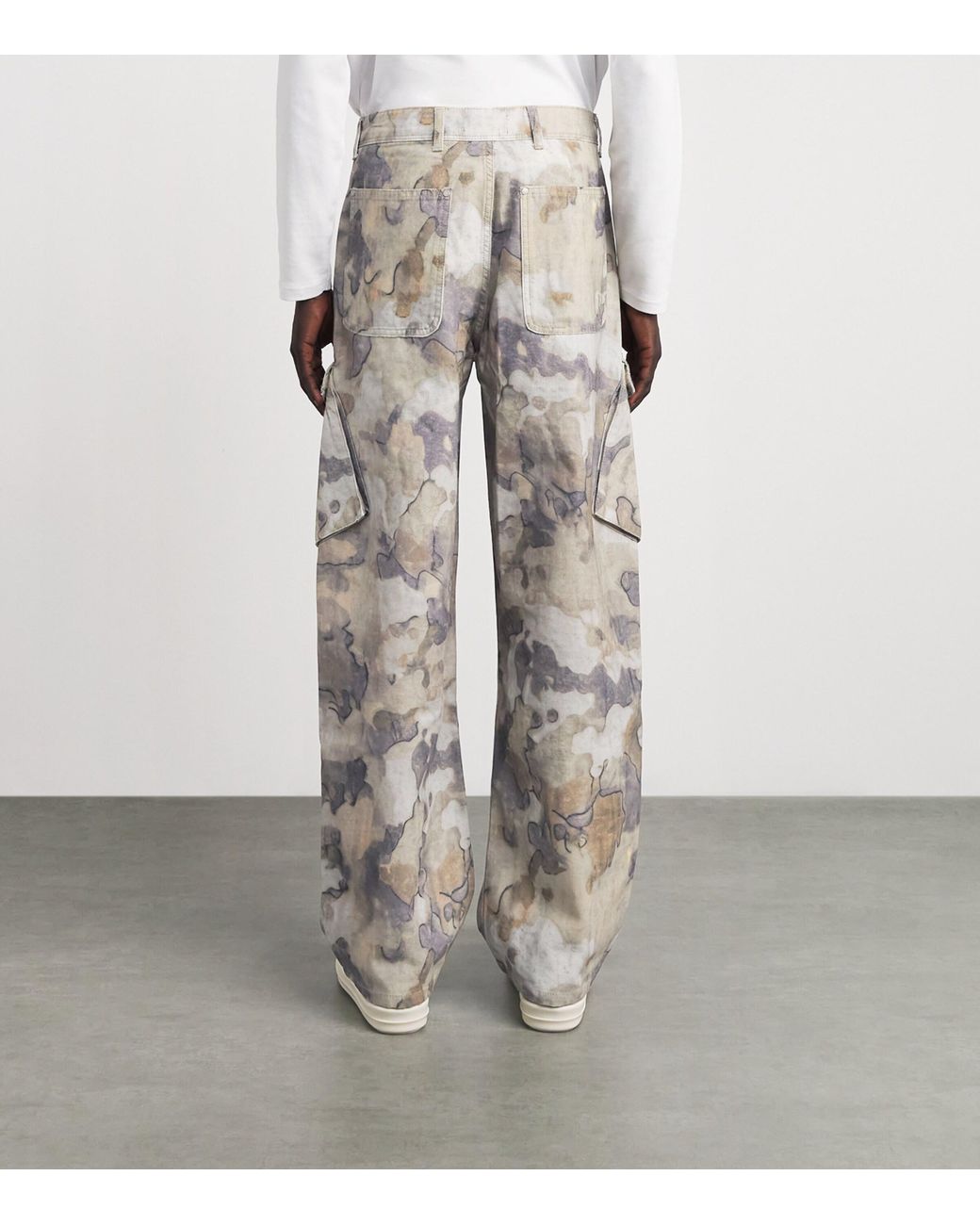 Represent Gray Camouflage Cargo Trousers for men