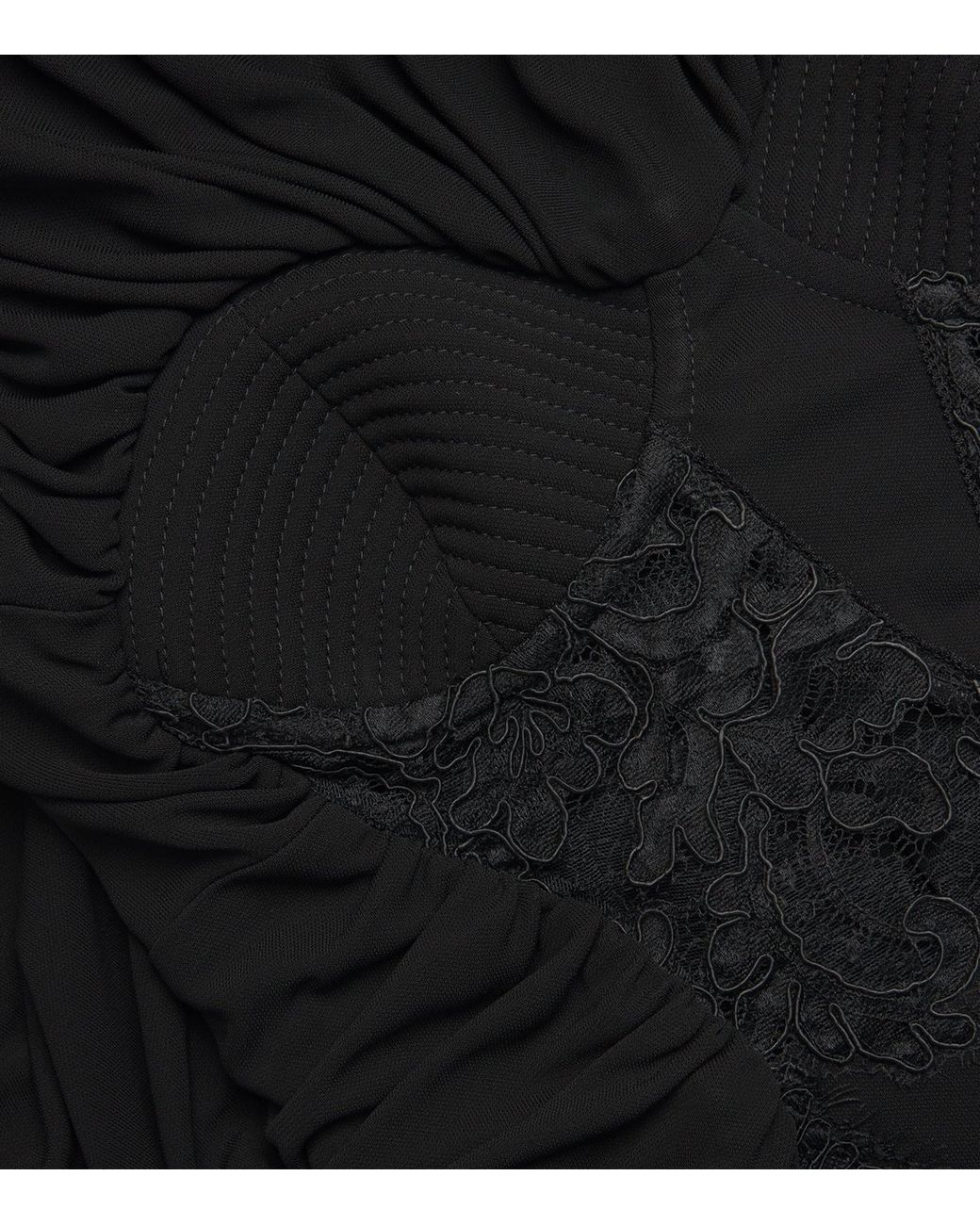 Stella McCartney Lace-Detail Mini Dress in Black | Lyst