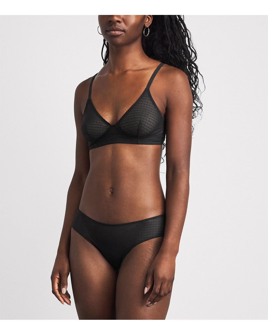 Wolford Gray Geo Lace Triangle Bralette