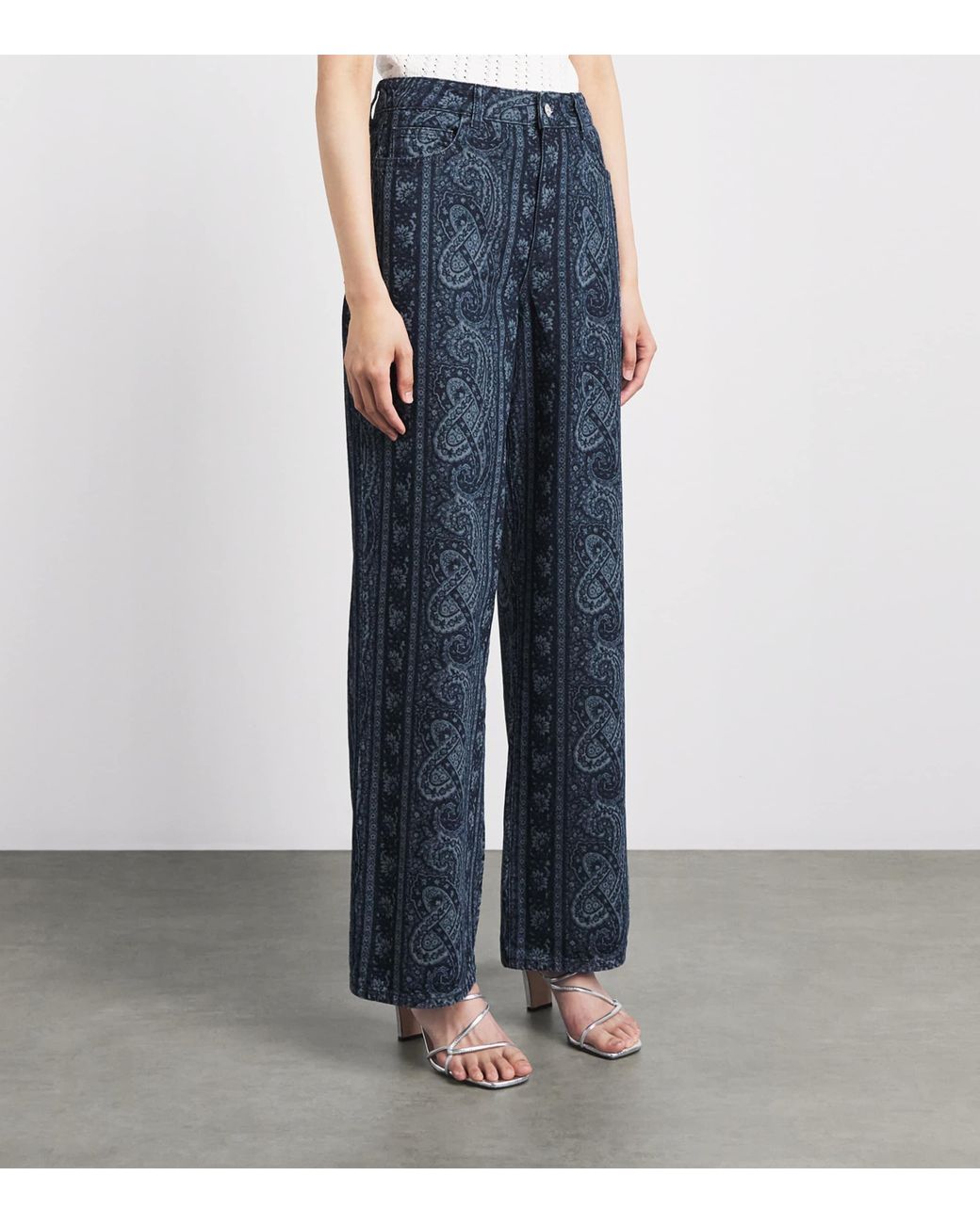 Claudie Pierlot Blue Paisley Straight Jeans