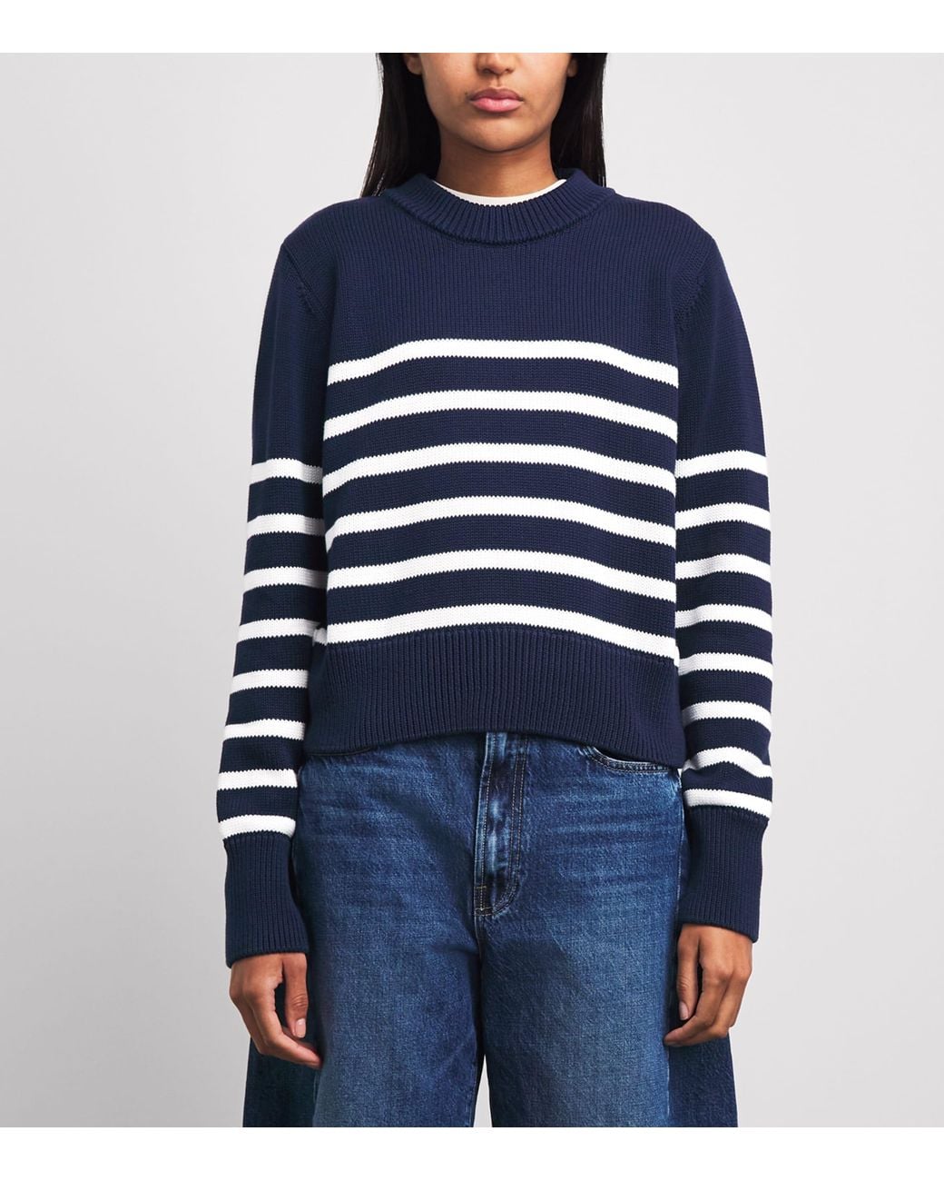 With Nothing Underneath Blue Cotton Devon Sweater