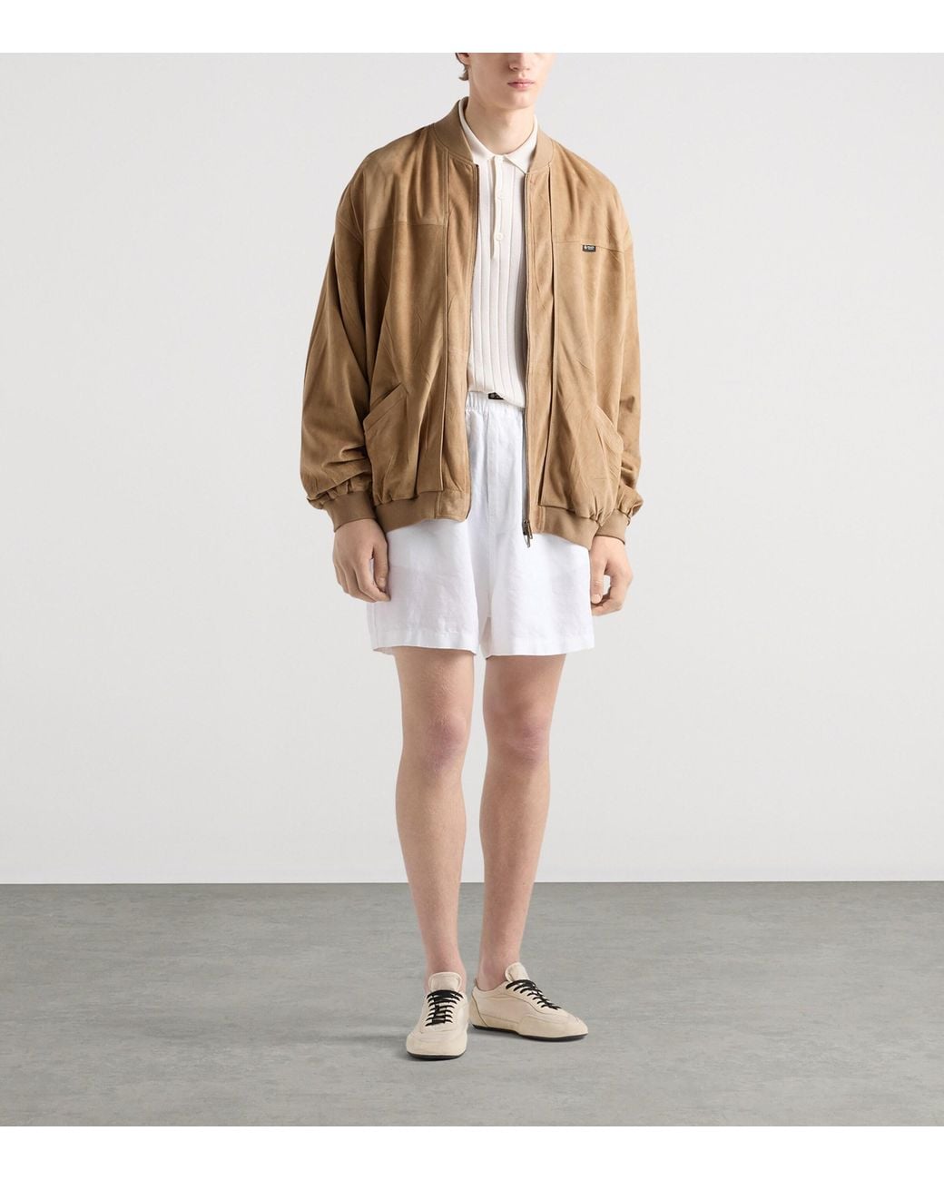 Prada Brown Suede Bomber Jacket for men