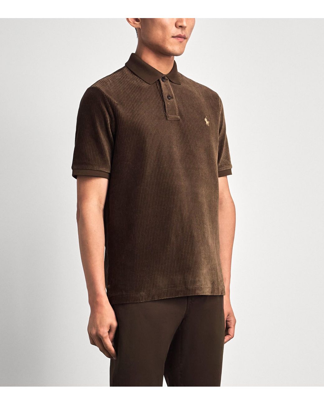 Polo Ralph Lauren Brown Corduroy Polo Pony Polo Shirt for men