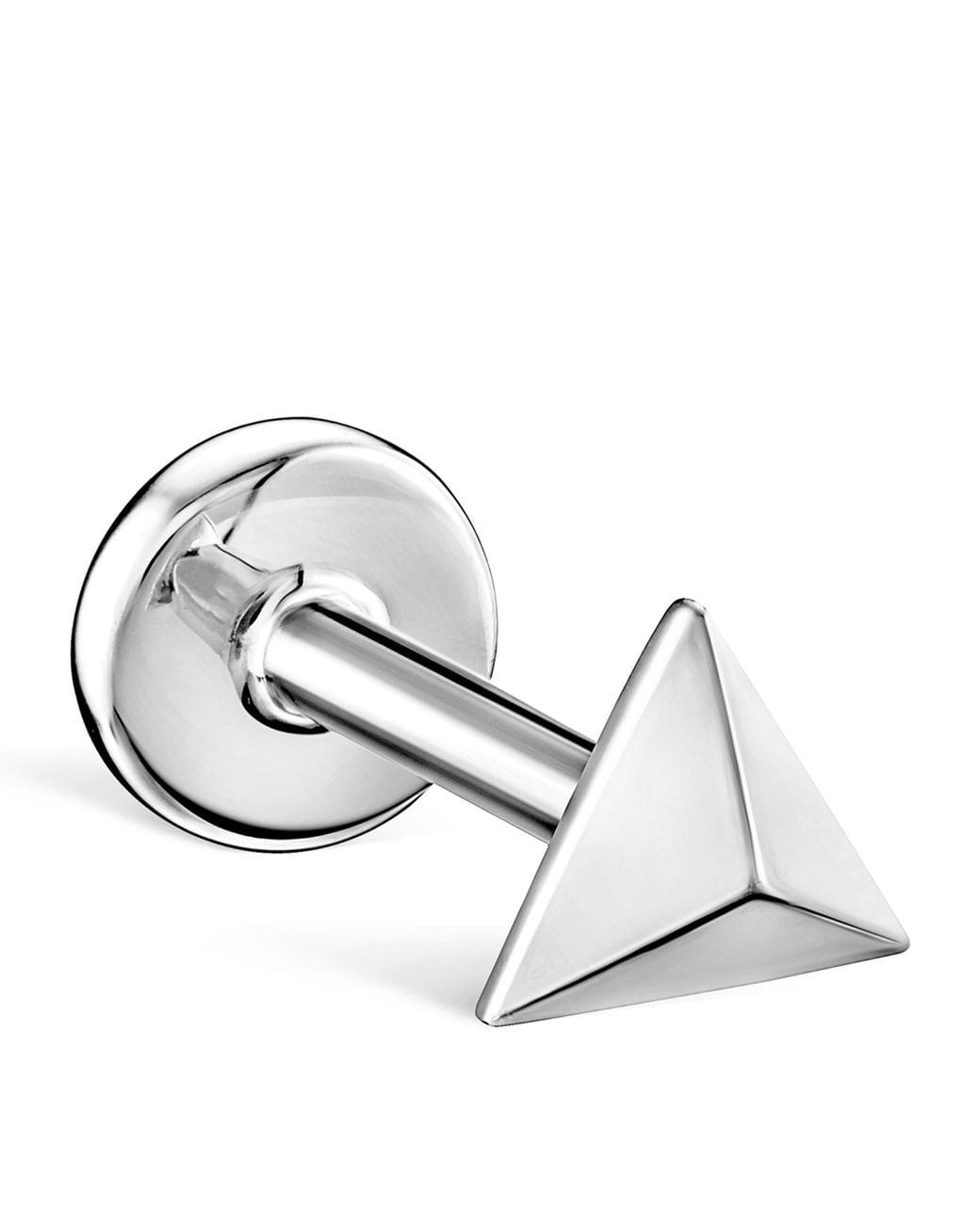 Maria Tash Metallic Faceted Triangle Threaded Stud Earring