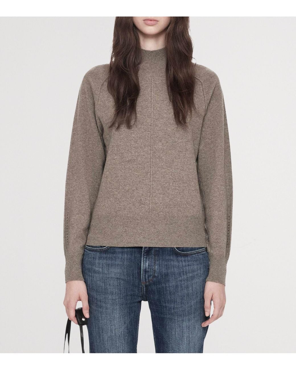 AllSaints Gray Cashmere-Wool Fedi Sweater