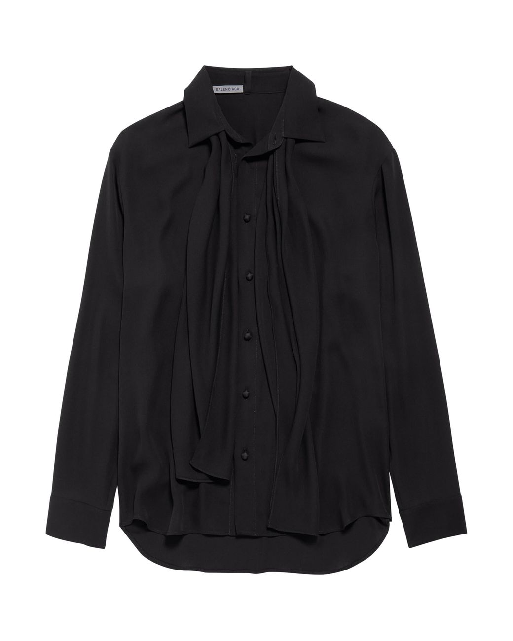 Balenciaga Blue Silk Scarf Shirt