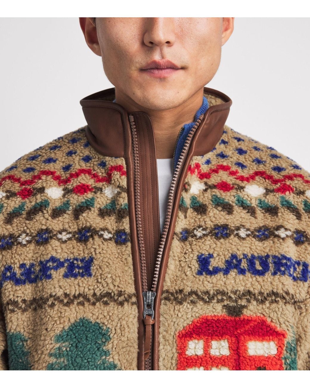 Polo Ralph Lauren Brown Pile Fleece Scenic Jacket for men