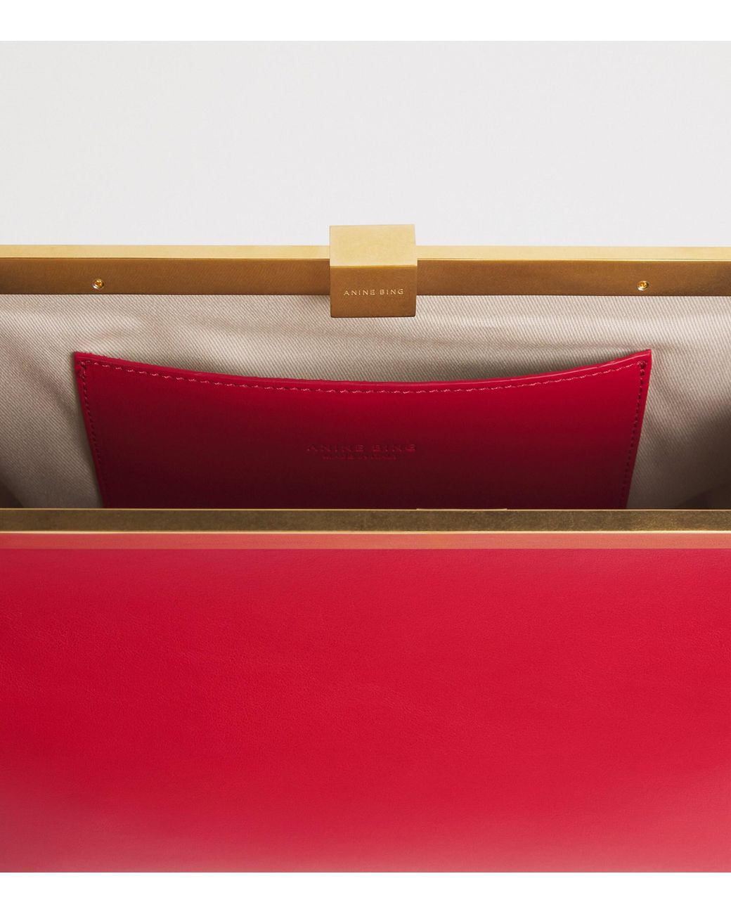 Anine Bing Red Leather Anine Clutch Bag