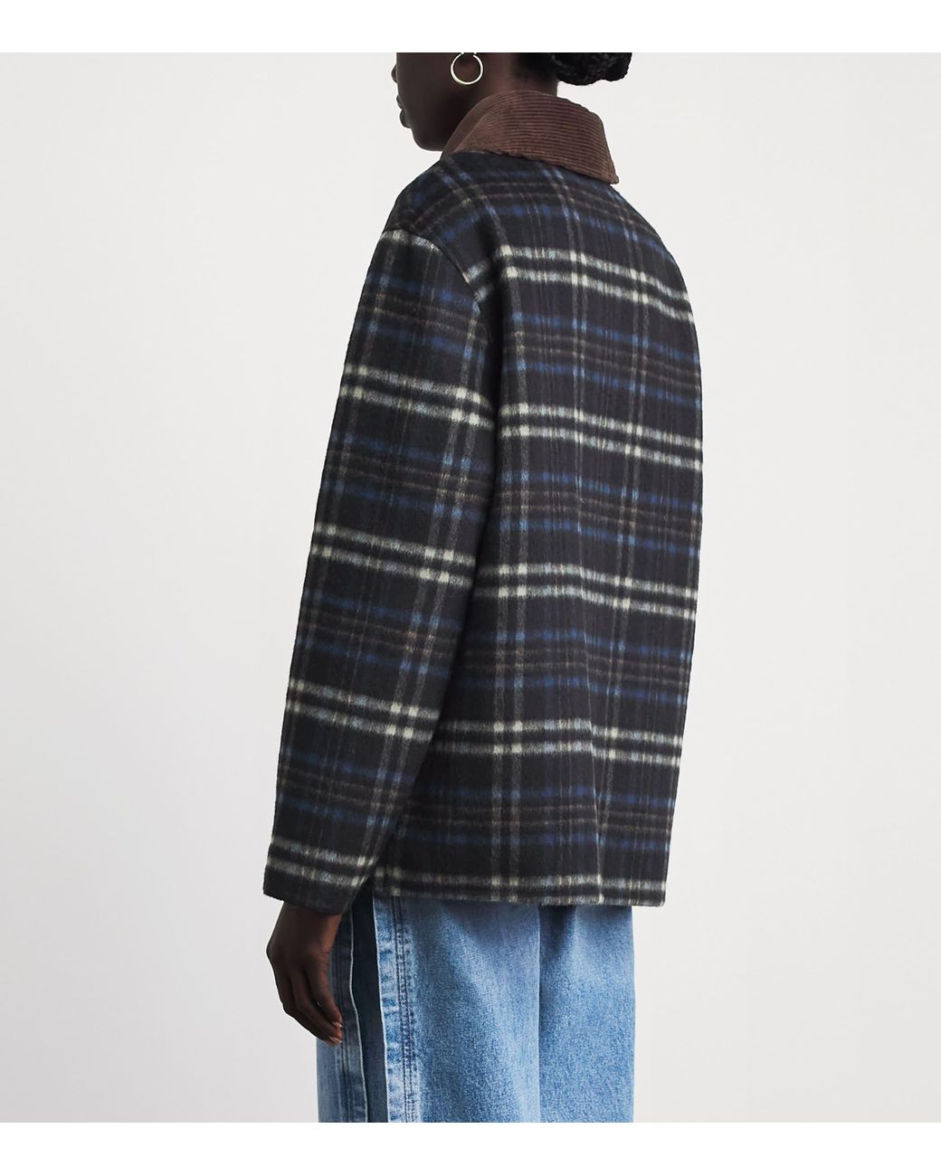 Claudie Pierlot Black Wool-Blend Check Jacket