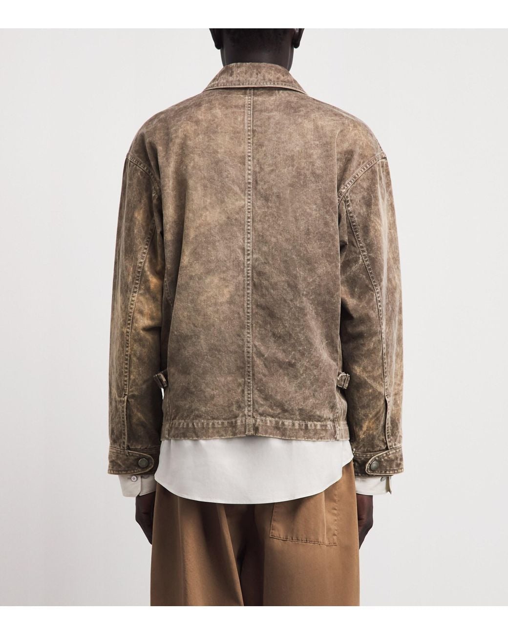 IM MEN Brown Cotton Elements Jacket for men