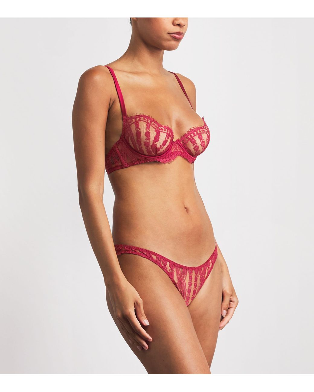Coco De Mer Red Lace Renata Plunge Bra