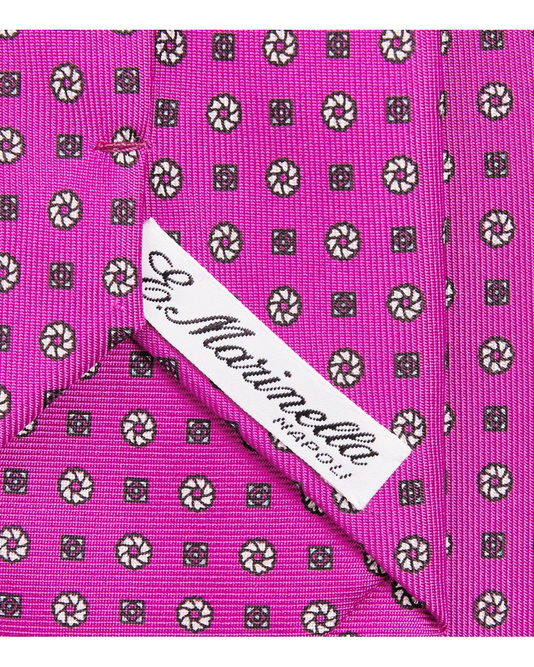 E.MARINELLA Pink Silk Geometric Tie for men