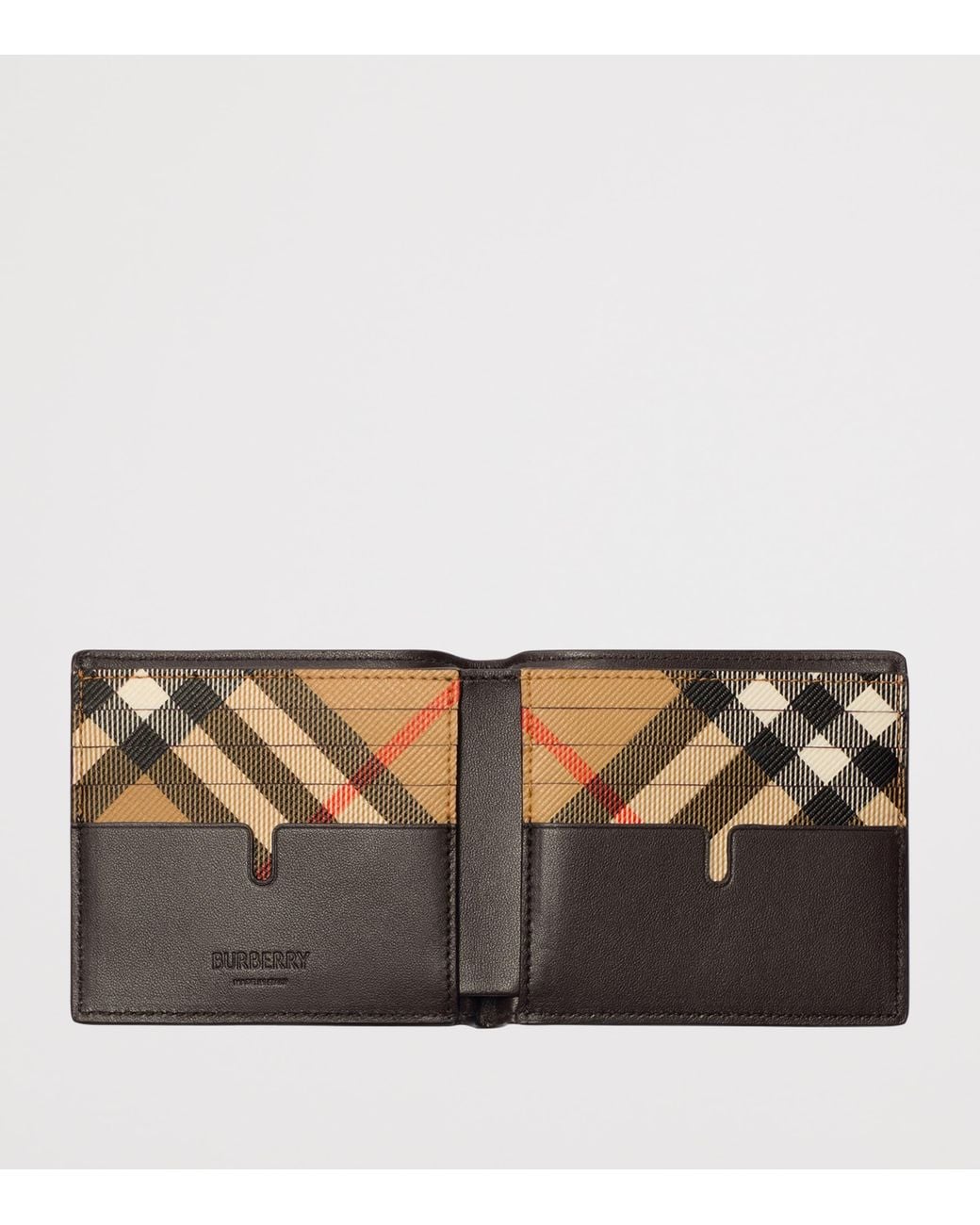 Burberry Black Leather Ekd Bifold Wallet for men