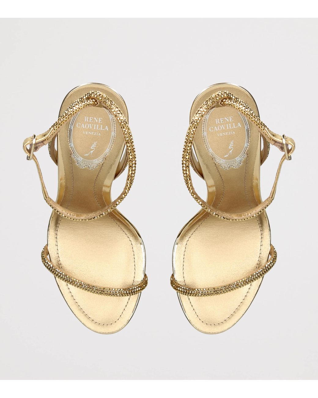 Rene Caovilla Metallic Embellished Ellabrita Heeled Sandals 105