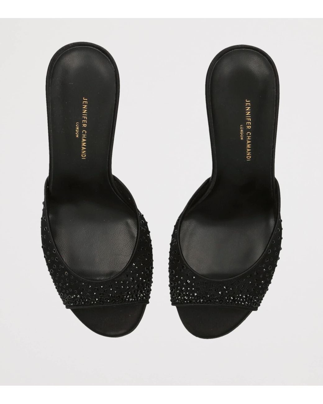 JENNIFER CHAMANDI Black Embellished Guido Mules 85