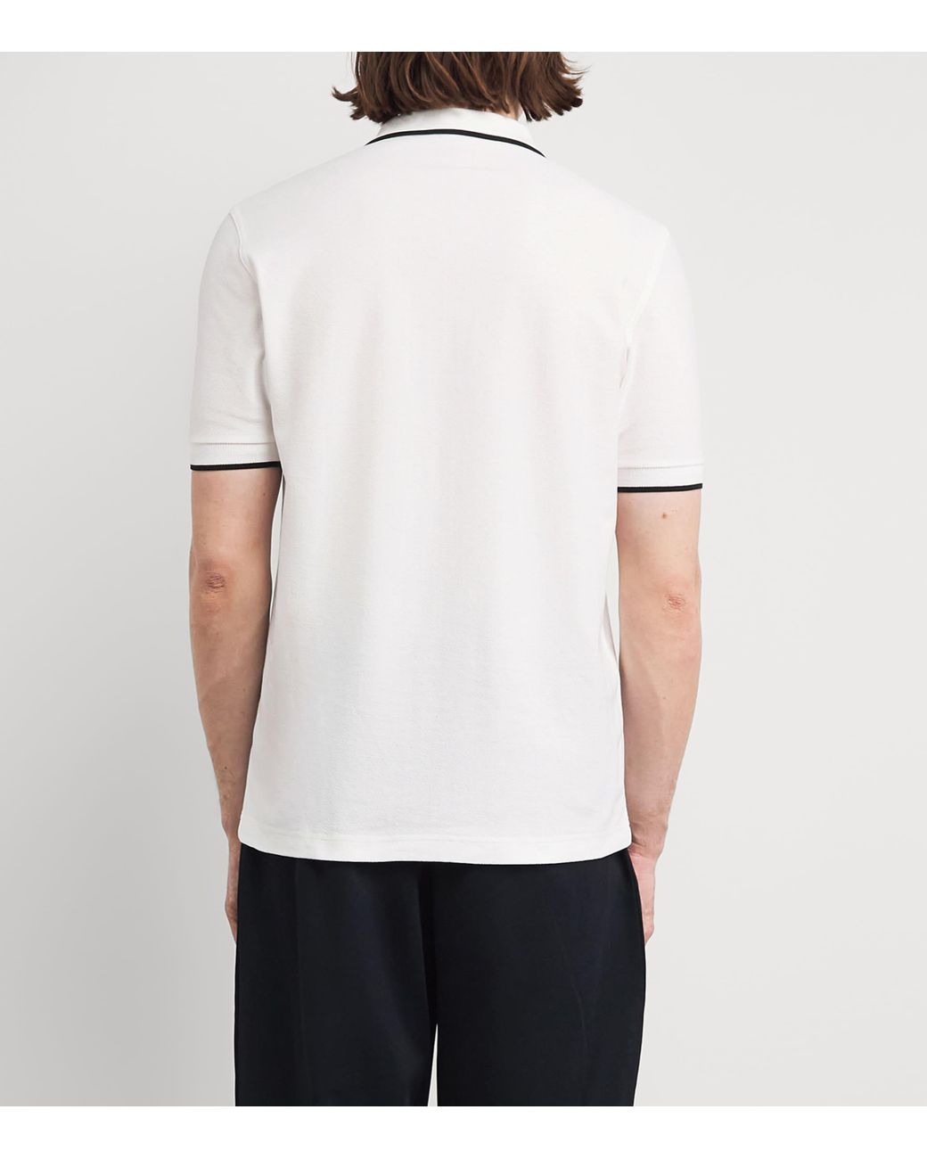 Fred Perry White Cotton Crepe Piqué Polo Shirt for men