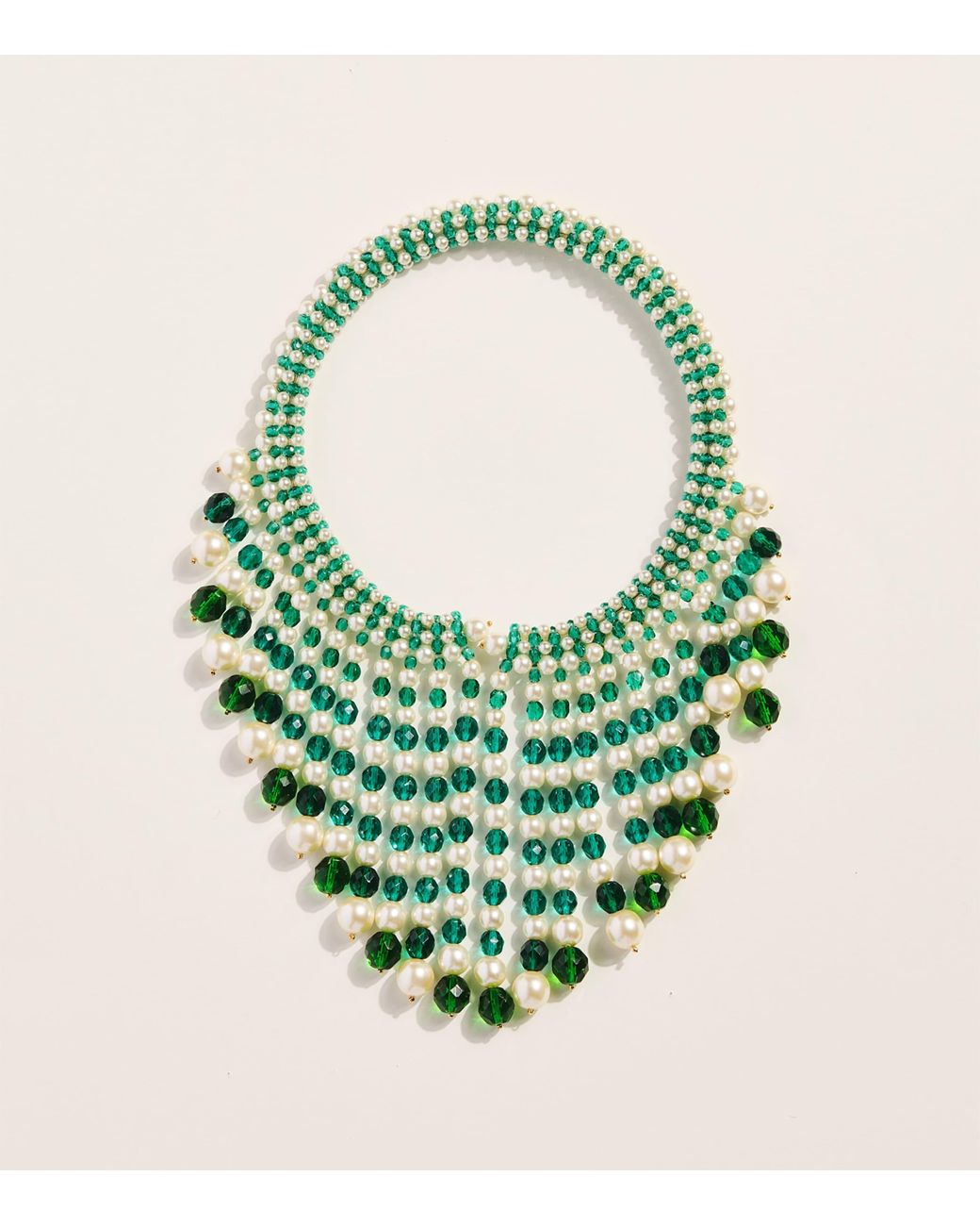 Coppola E Toppo Green Beaded Frangia Necklace