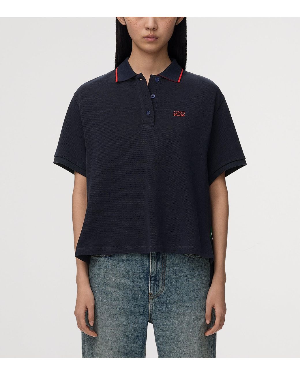 Loewe Blue Stretch-Cotton Polo Shirt