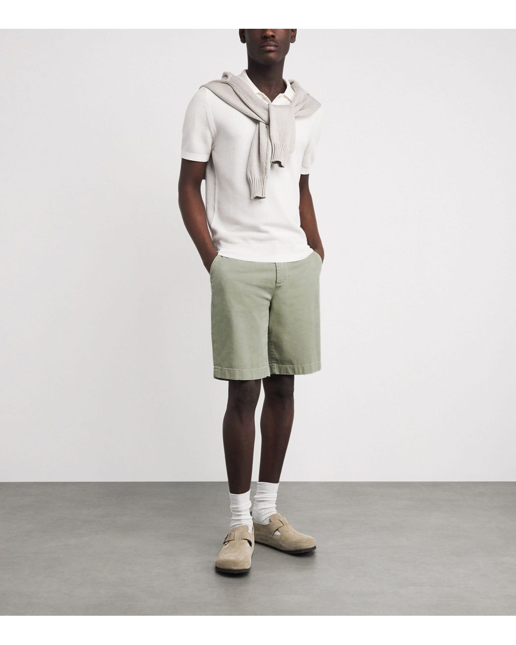 7 For All Mankind Green Luxe Performance Chino Shorts for men