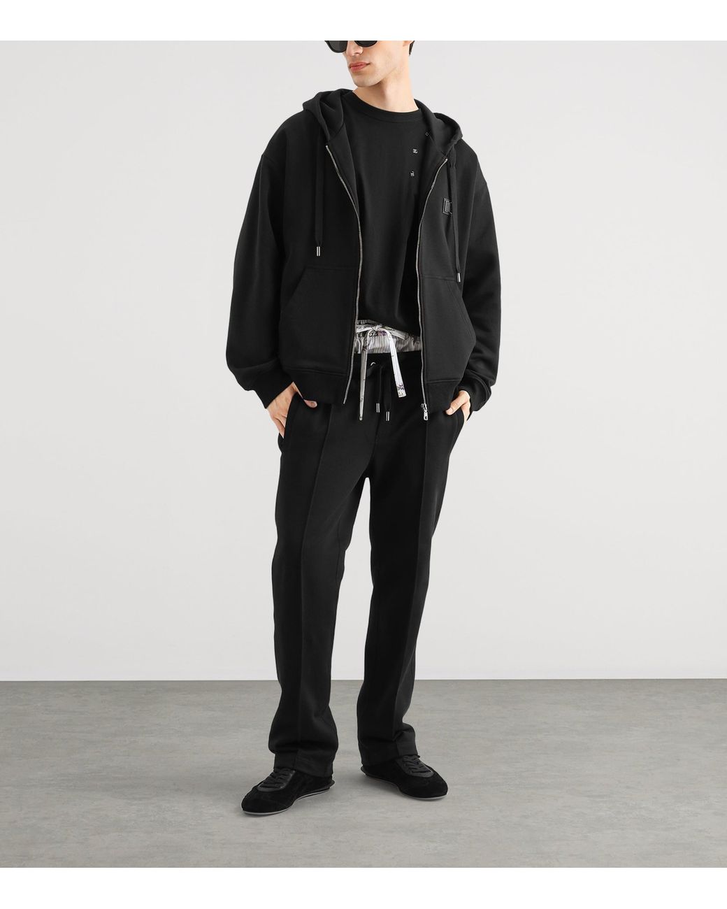 Dolce & Gabbana Black Straight Sweatpants for men