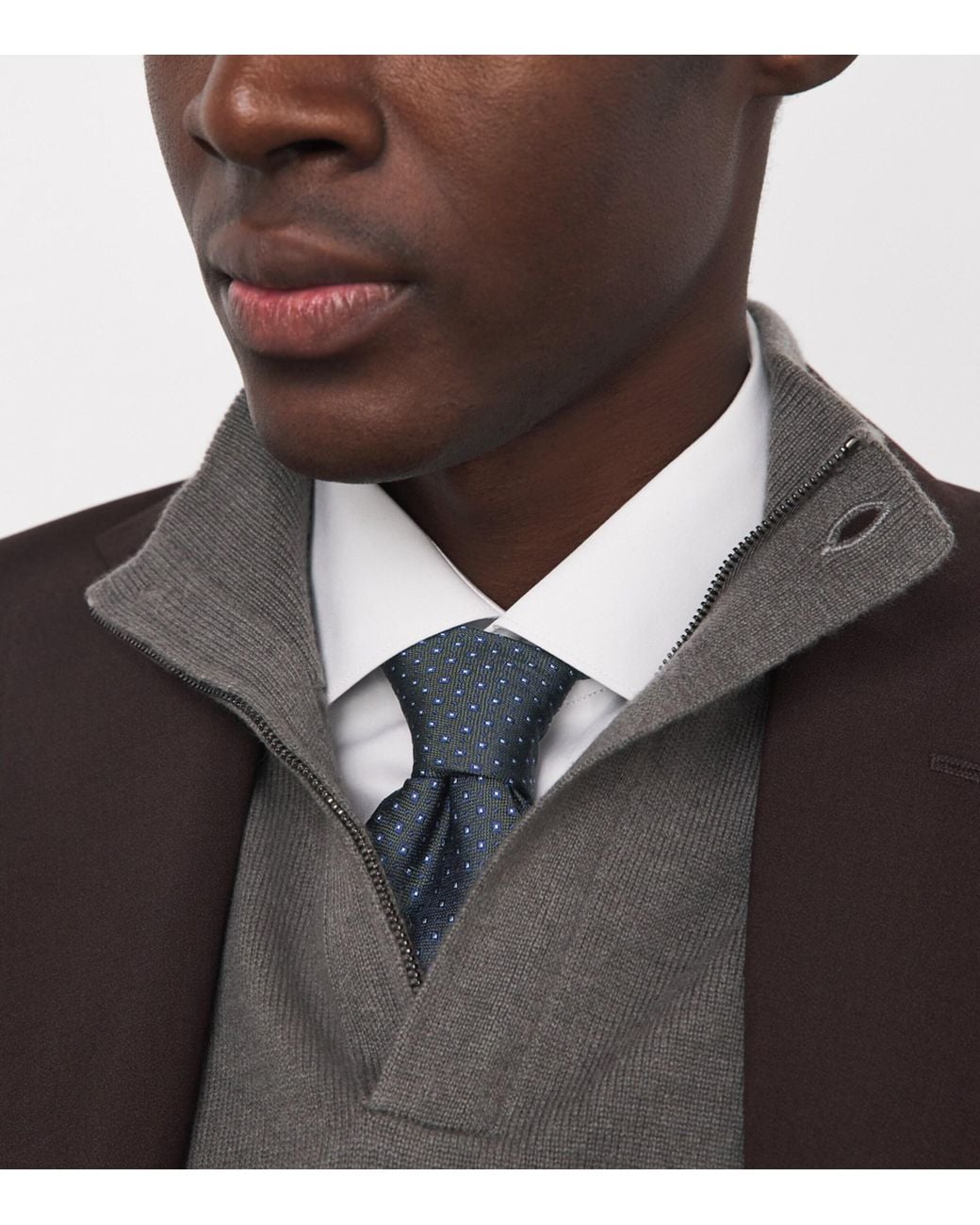 Corneliani Blue Silk Jacquard Tie for men