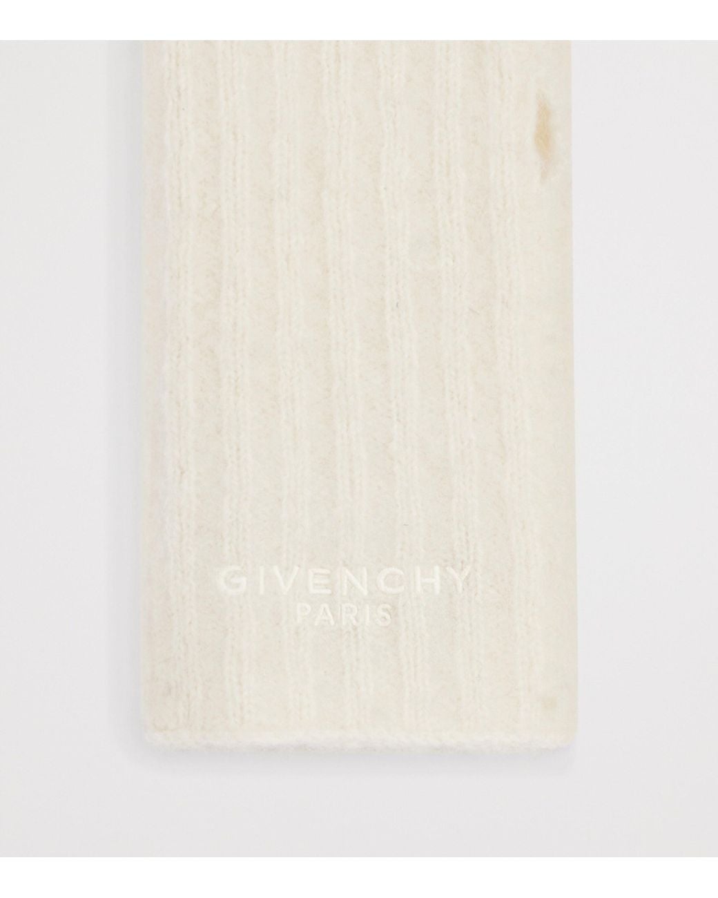Givenchy Natural Alpaca-Wool Rib Fingerless Gloves