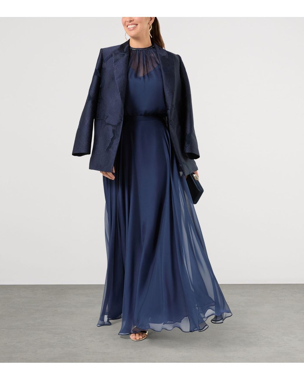 Marina Rinaldi Blue Silk Chiffon Blouse