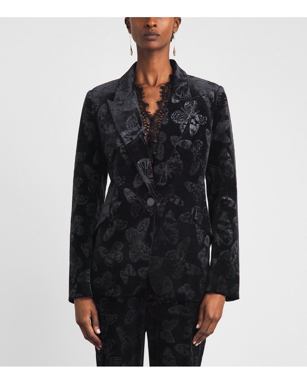 L'Agence Black Velvet Chamberlain Blazer