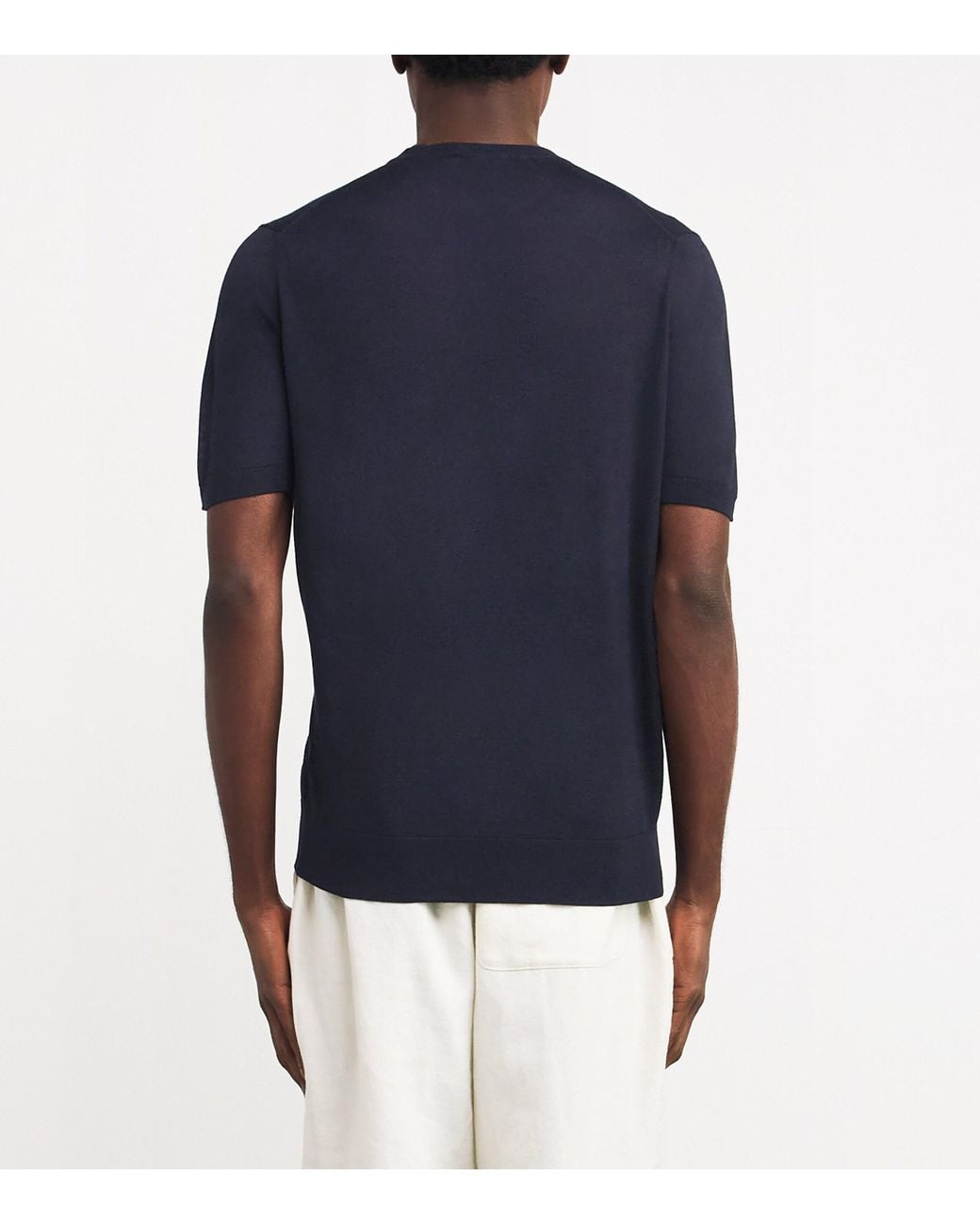 Colombo Blue Cashmere-Silk T-Shirt for men