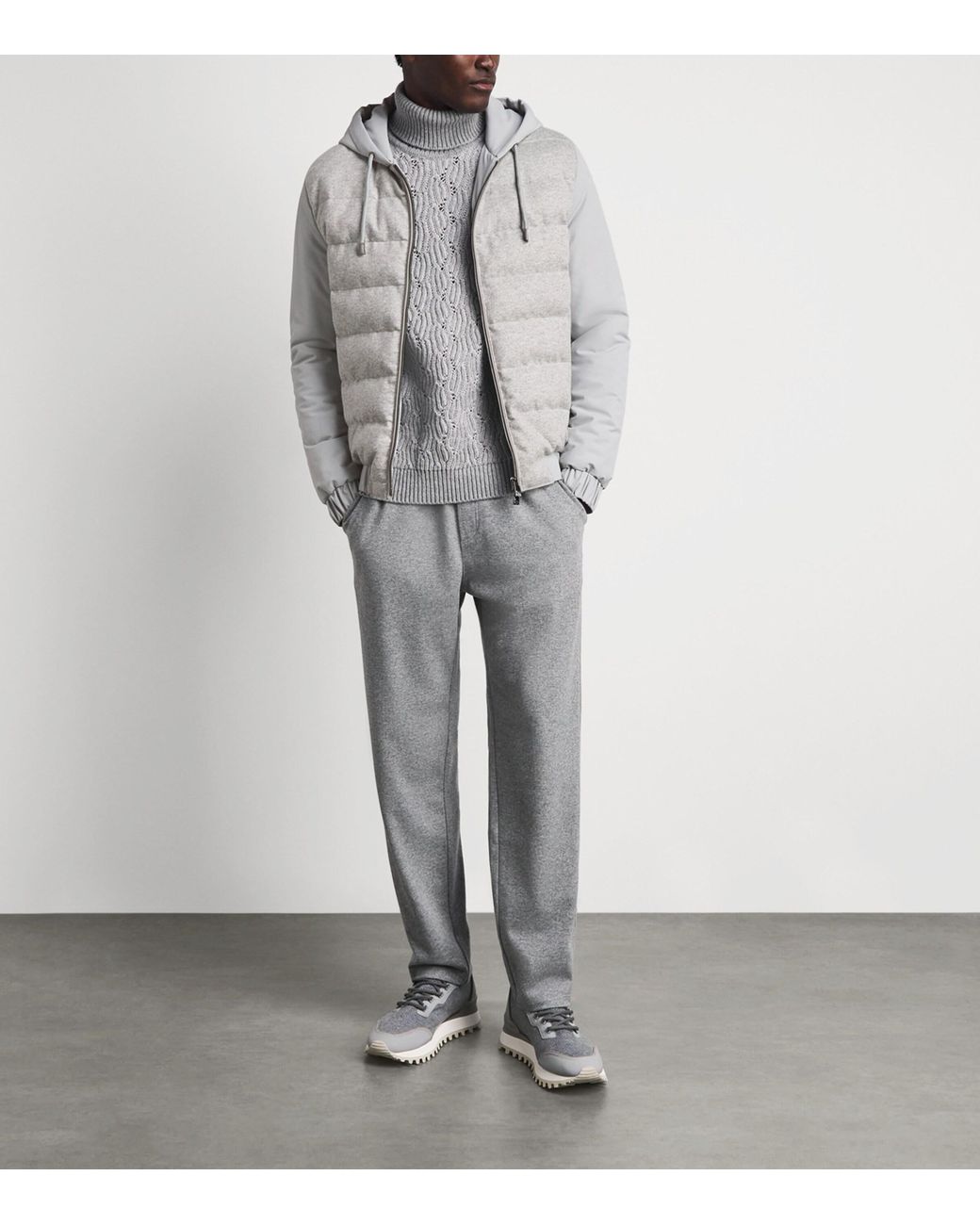 Corneliani Gray Cashmere-Blend Hybrid Jacket
