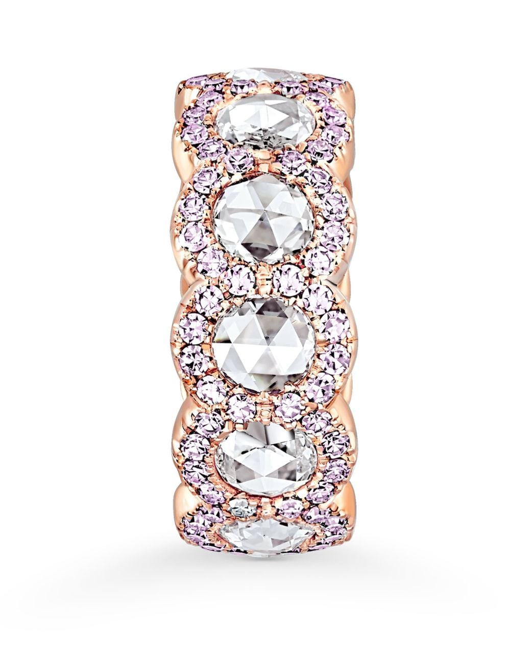 David Morris Metallic Rose And Diamond Rose Cut Eternity Ring