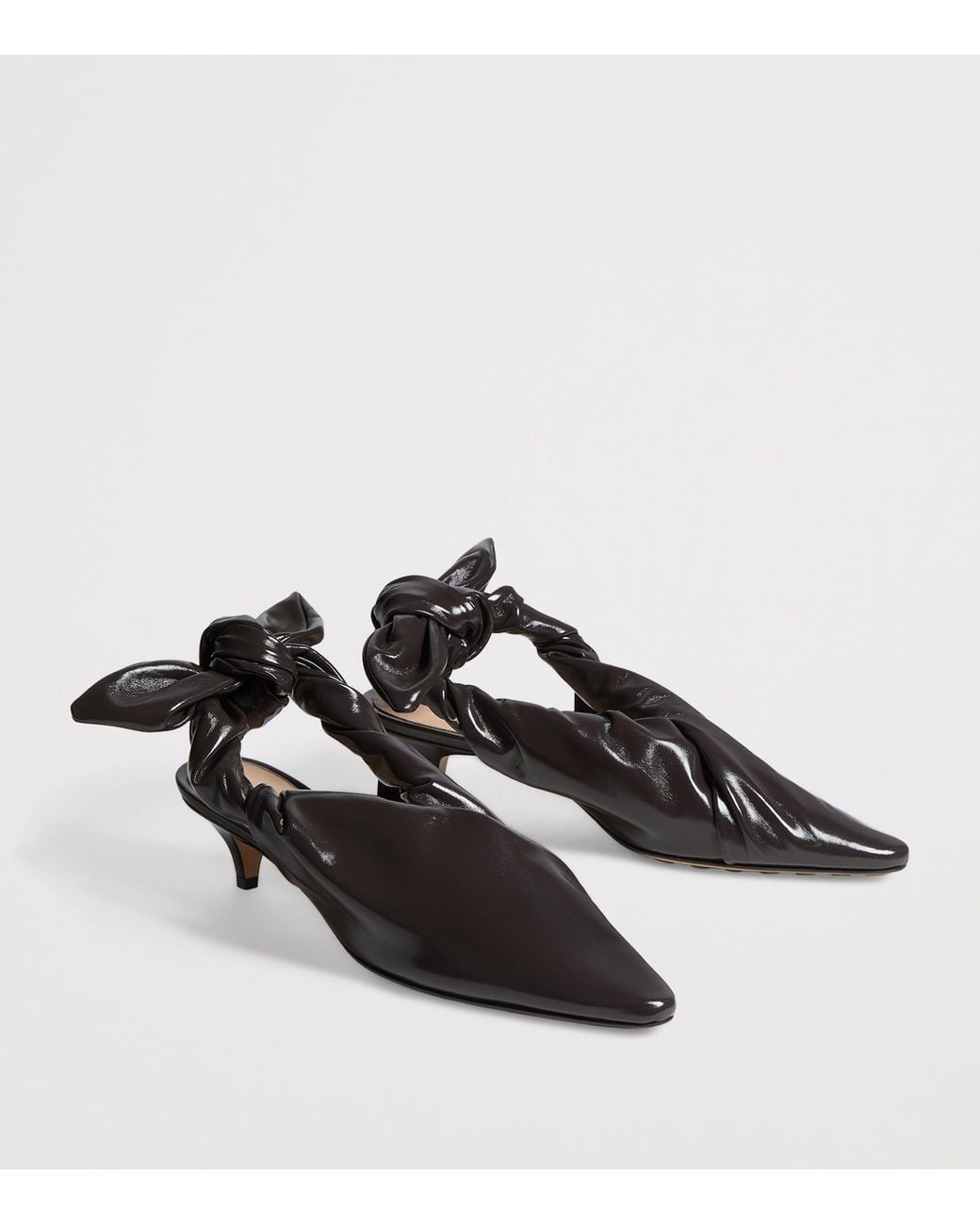 Bottega Veneta Brown Leather Slingback Vesta Pumps 40
