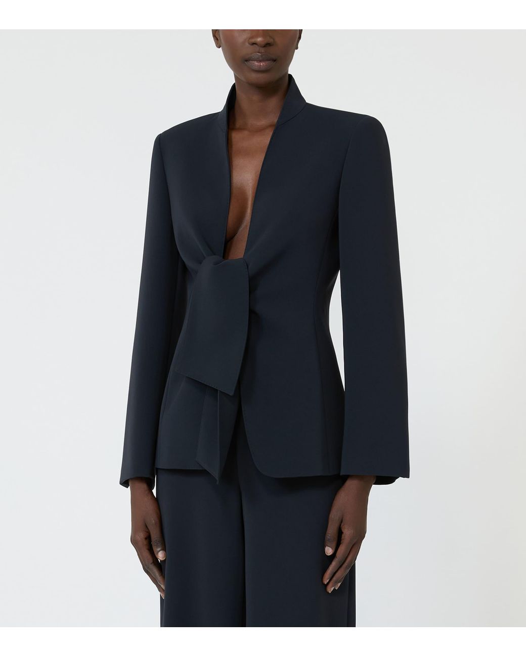 Max Mara Blue Sash-Tie Blazer