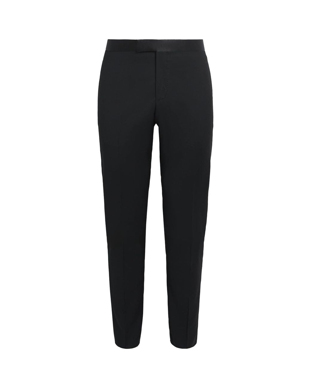 Pal Zileri Black Wool-Blend Satin-Trim Trousers for men