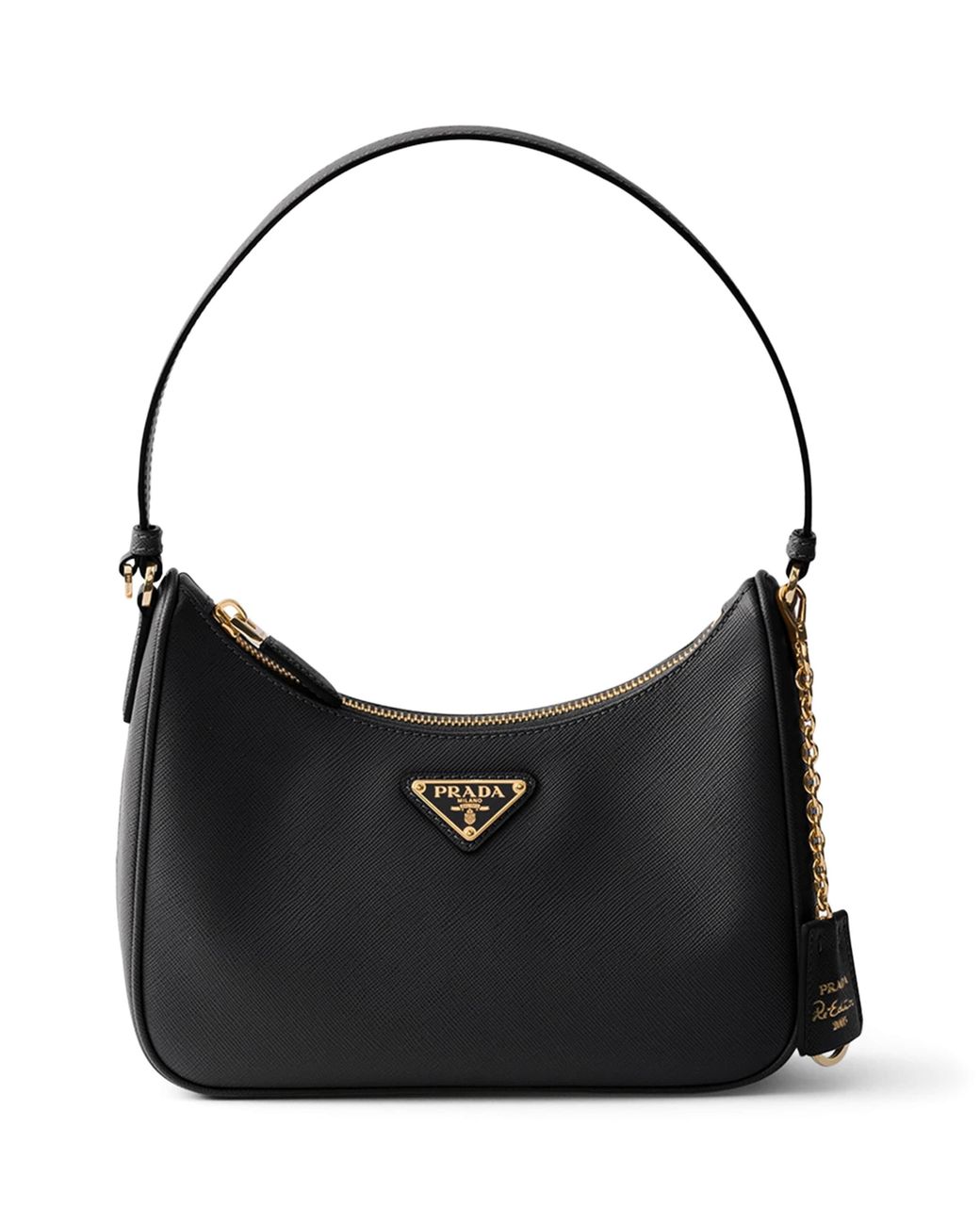Prada Black Mini Saffiano Leather Re-Edition 2005 Top-Handle Bag