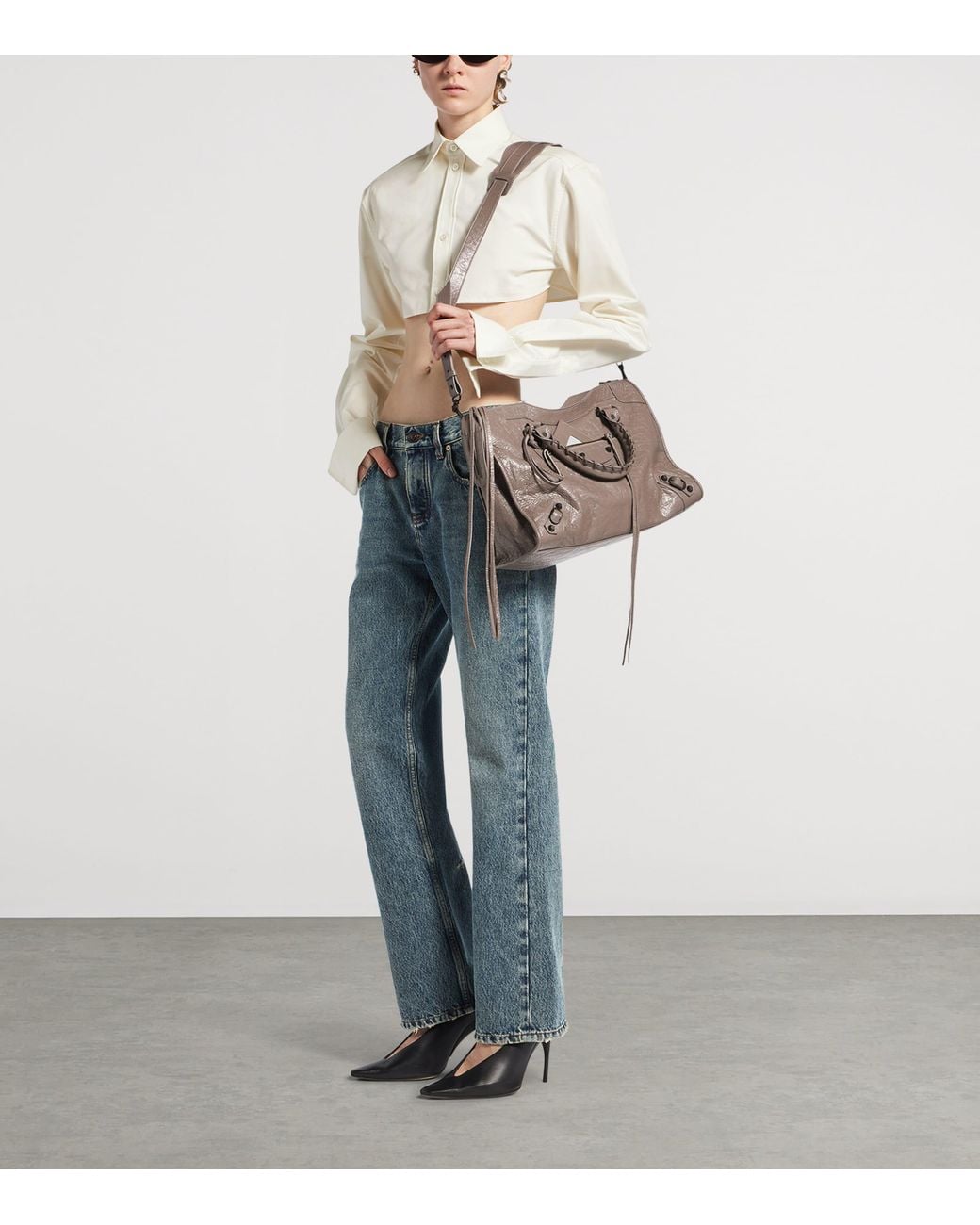 Balenciaga Brown Medium Leather Le City Top-Handle Bag