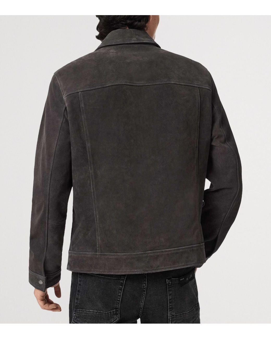 AllSaints Black Suede Rhone Jacket for men