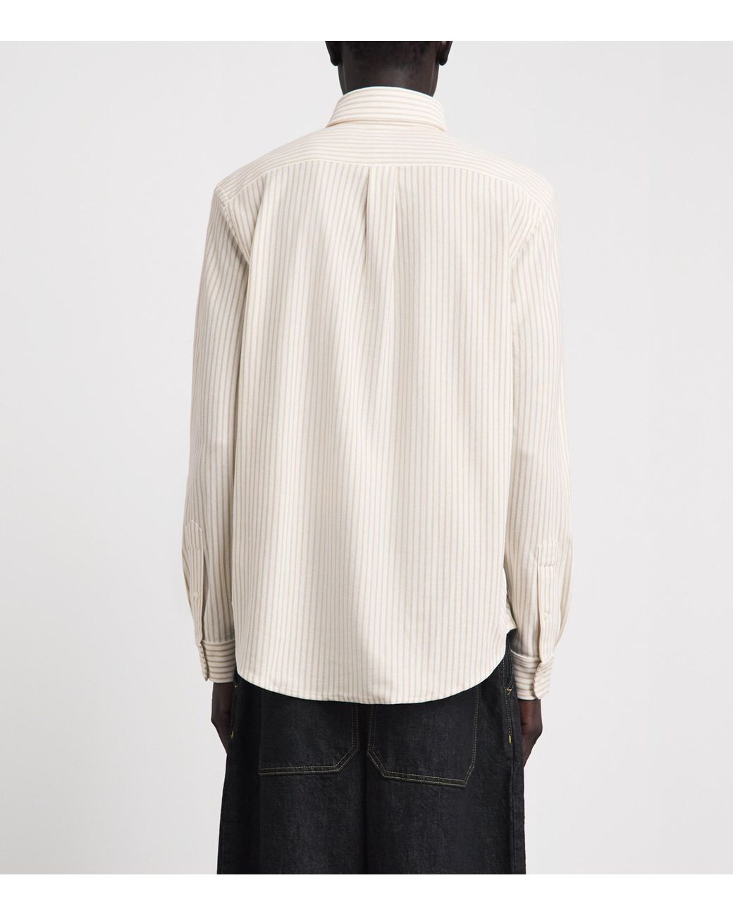 Polo Ralph Lauren White Cotton Mesh Stripe Oxford Shirt for men