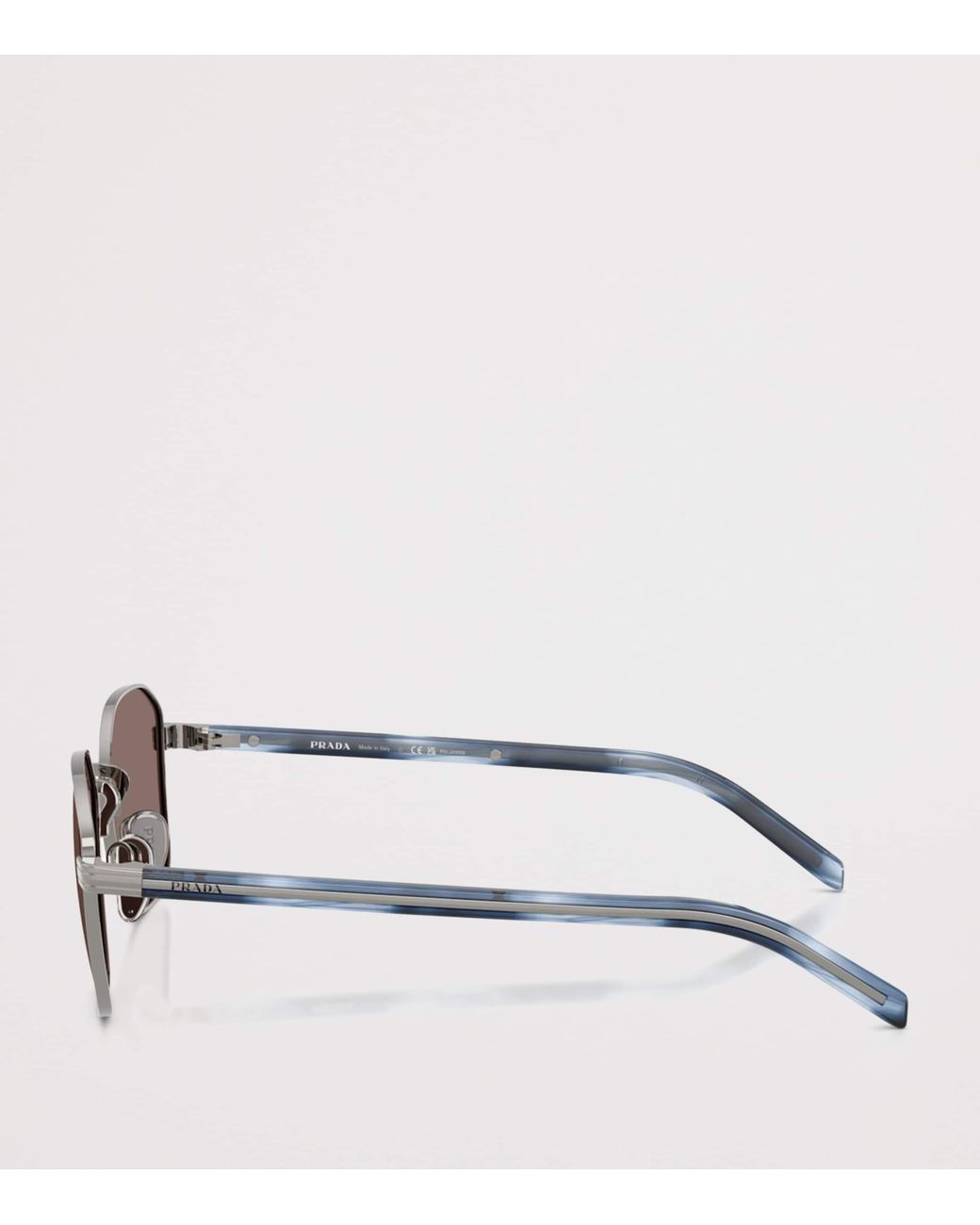 Prada Brown Metal Geometric Sunglasses for men