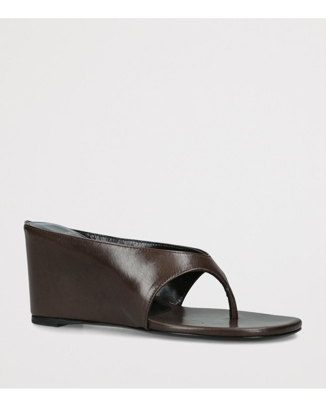 Jude Brown Leather Yaga Wedge Sandals 85