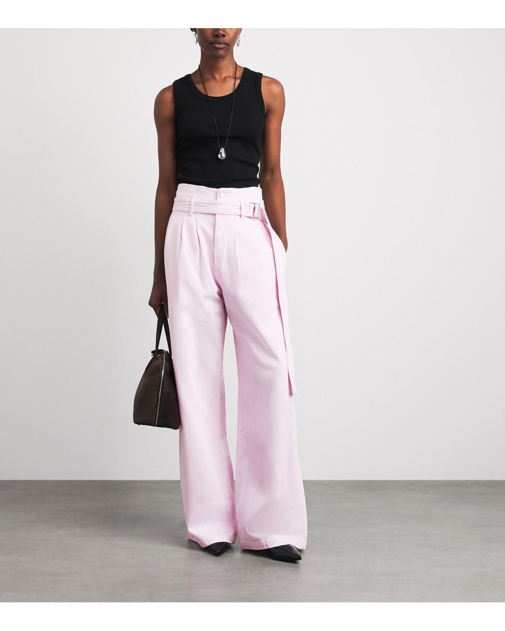 Agolde Pink X Maria Mcmanus Corset Wide-Leg Jeans