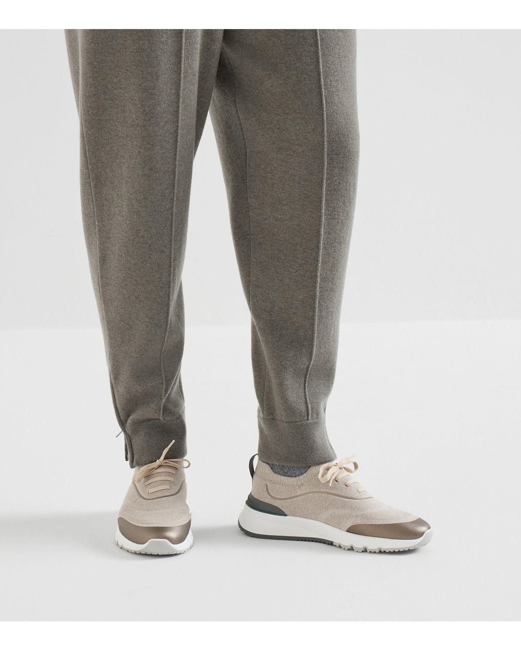 Brunello Cucinelli Natural Technical Cotton Sneakers for men