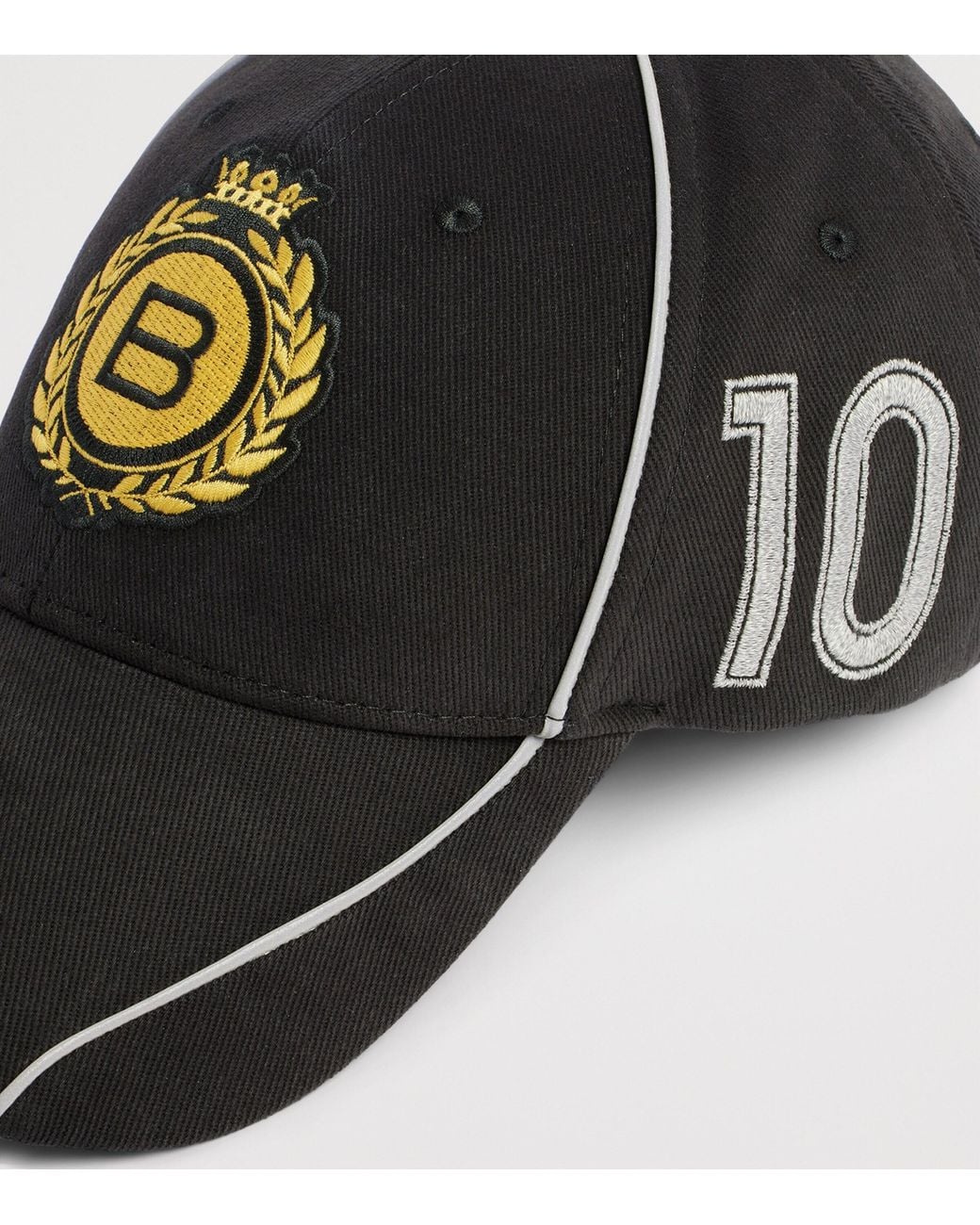 Balenciaga Black Cotton Crest Football Cap for men