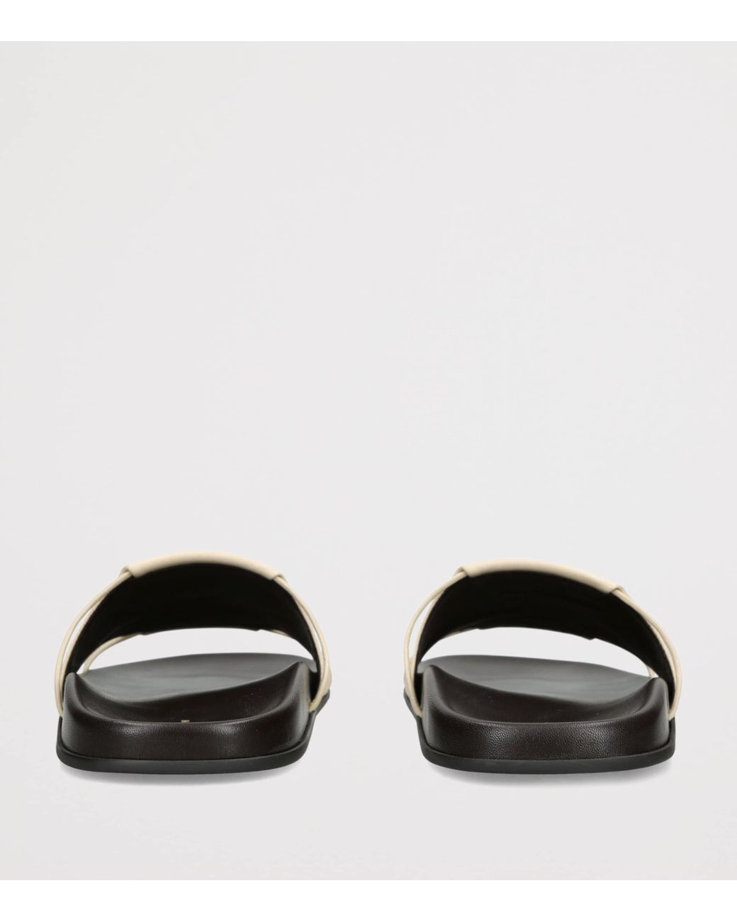 The Row White Vivienne Leather Slides