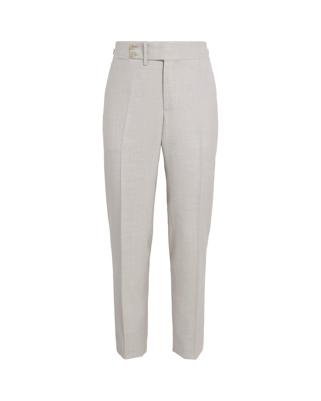 Isaia Gray Wool-Silk-Linen Trousers for men