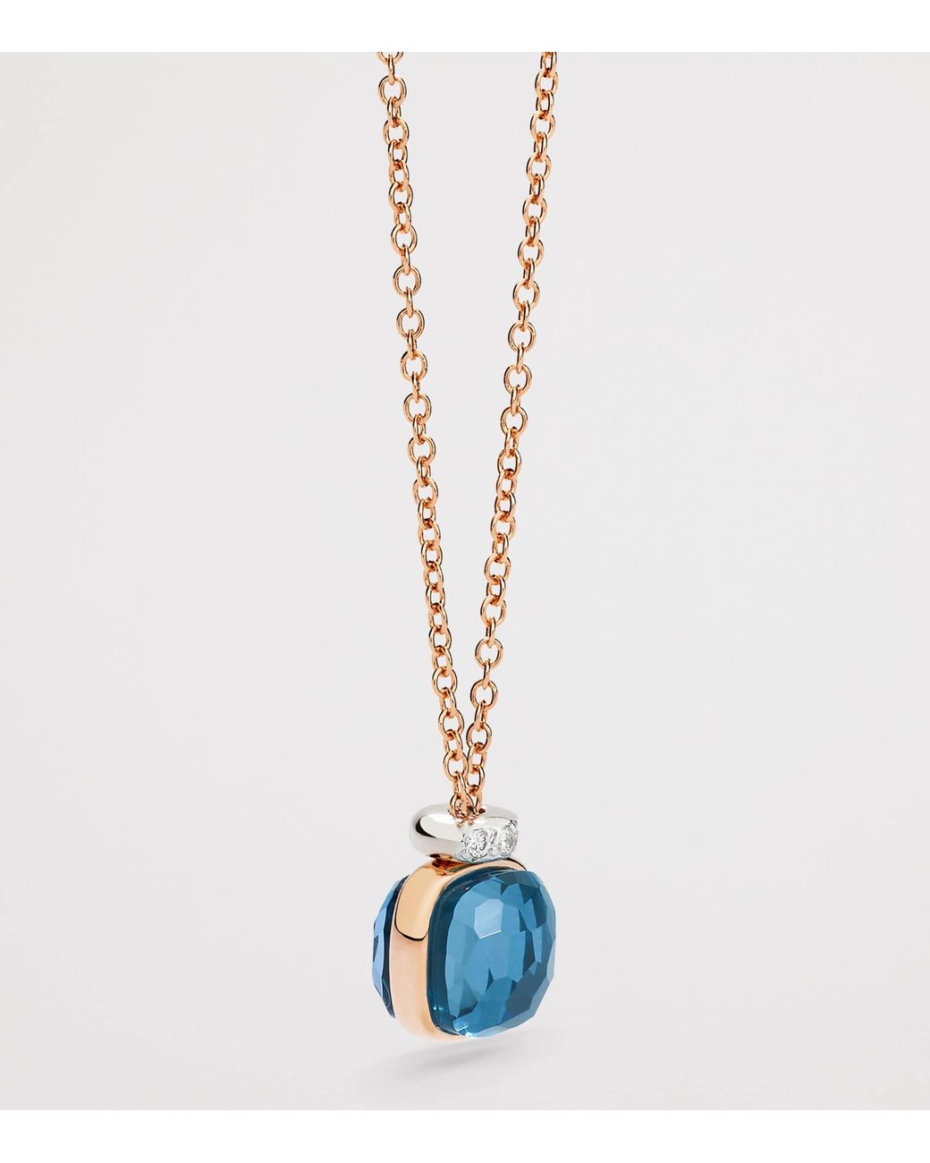 Pomellato Metallic Mixed, Topaz And Diamond Nudo Necklace