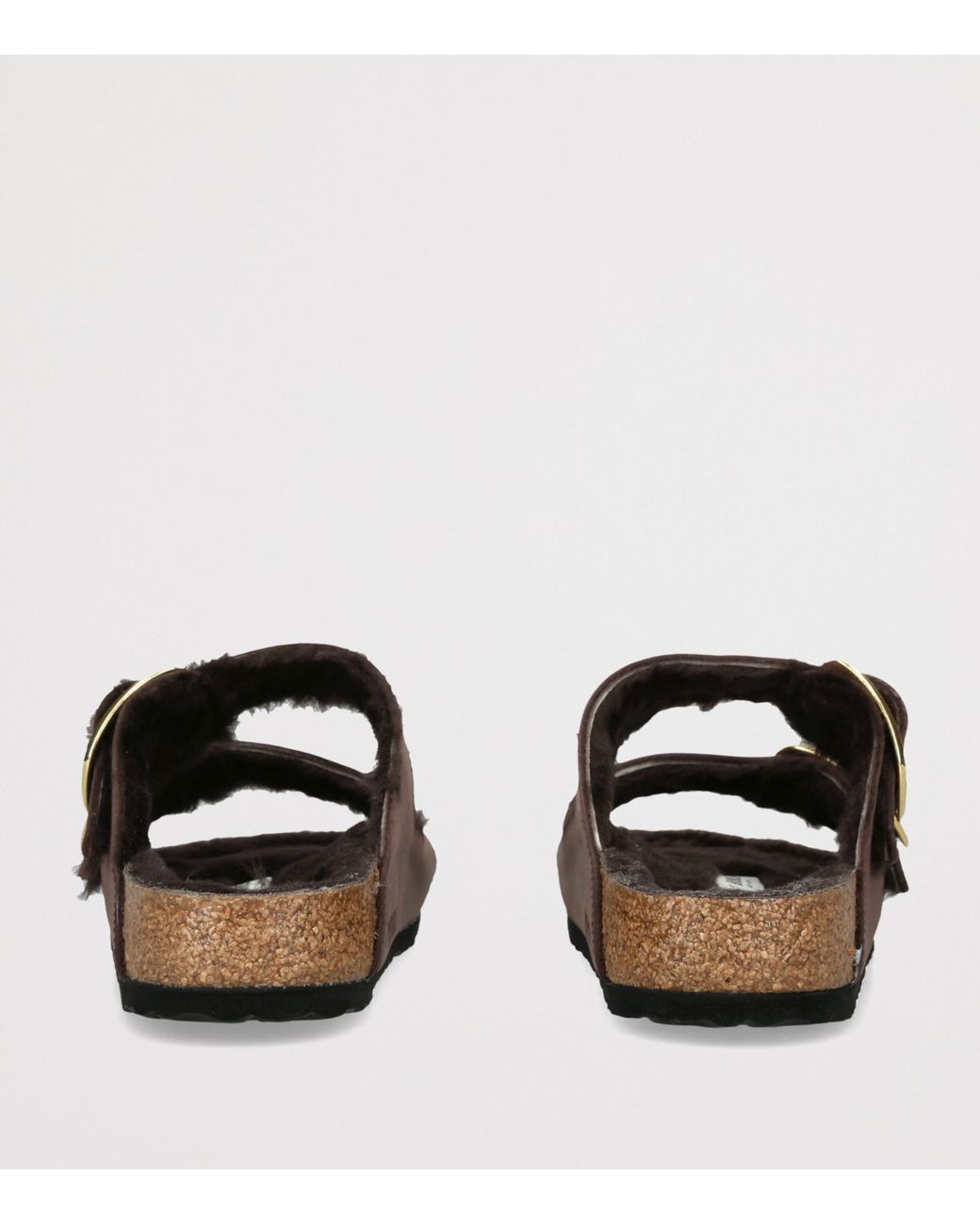 Birkenstock Brown Suede-Shearling Arizona Sandals