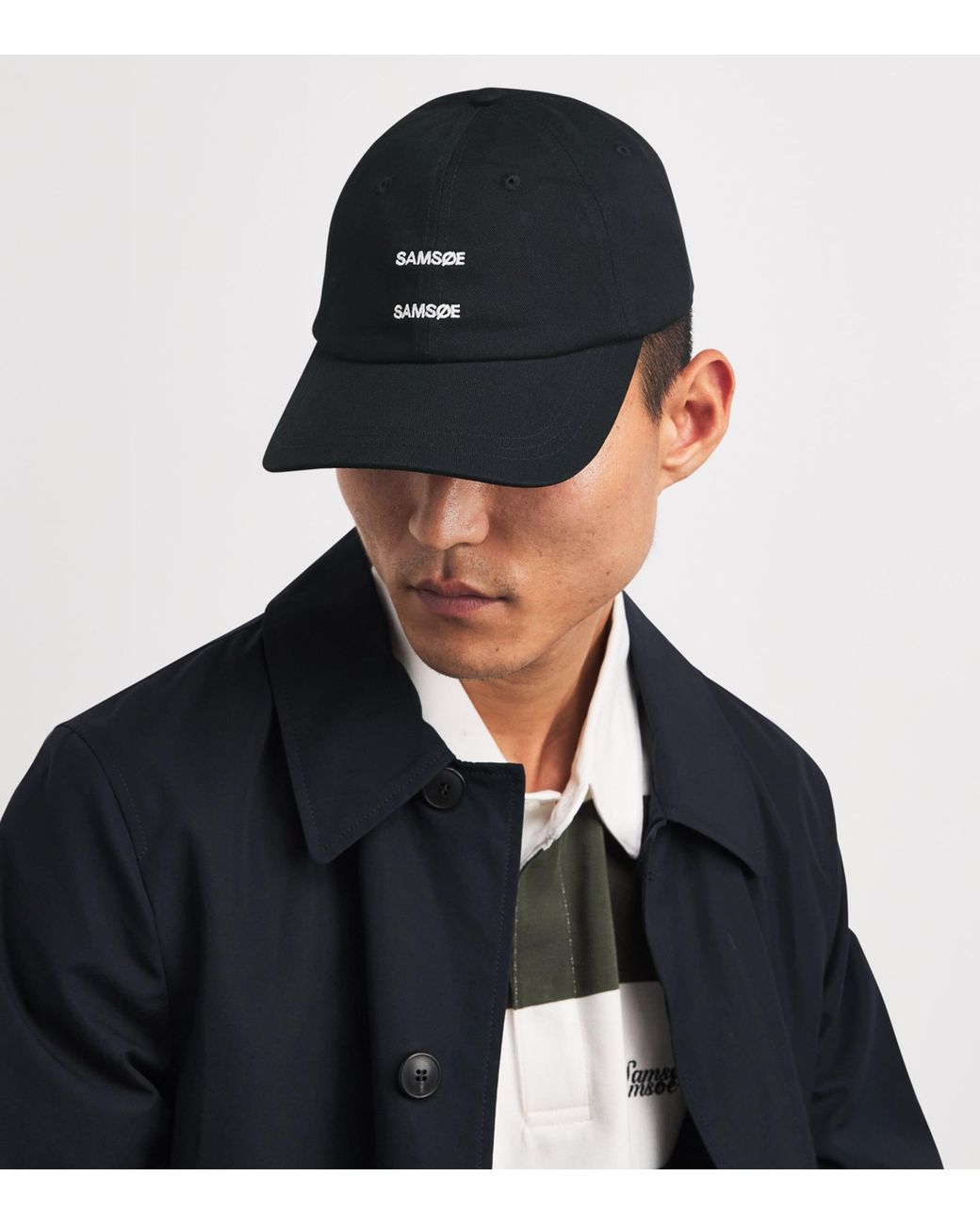 Samsøe & Samsøe Black Organic Cotton Saaddie Cap for men