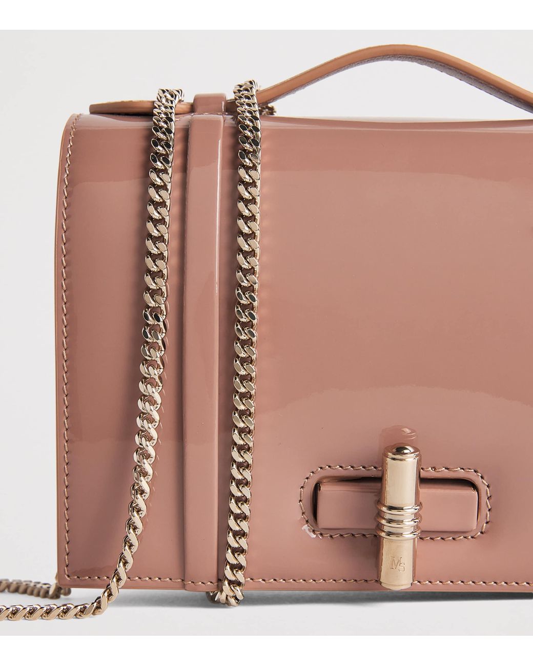 Malone Souliers Pink Small Patent Leather May Top-Handle Bag