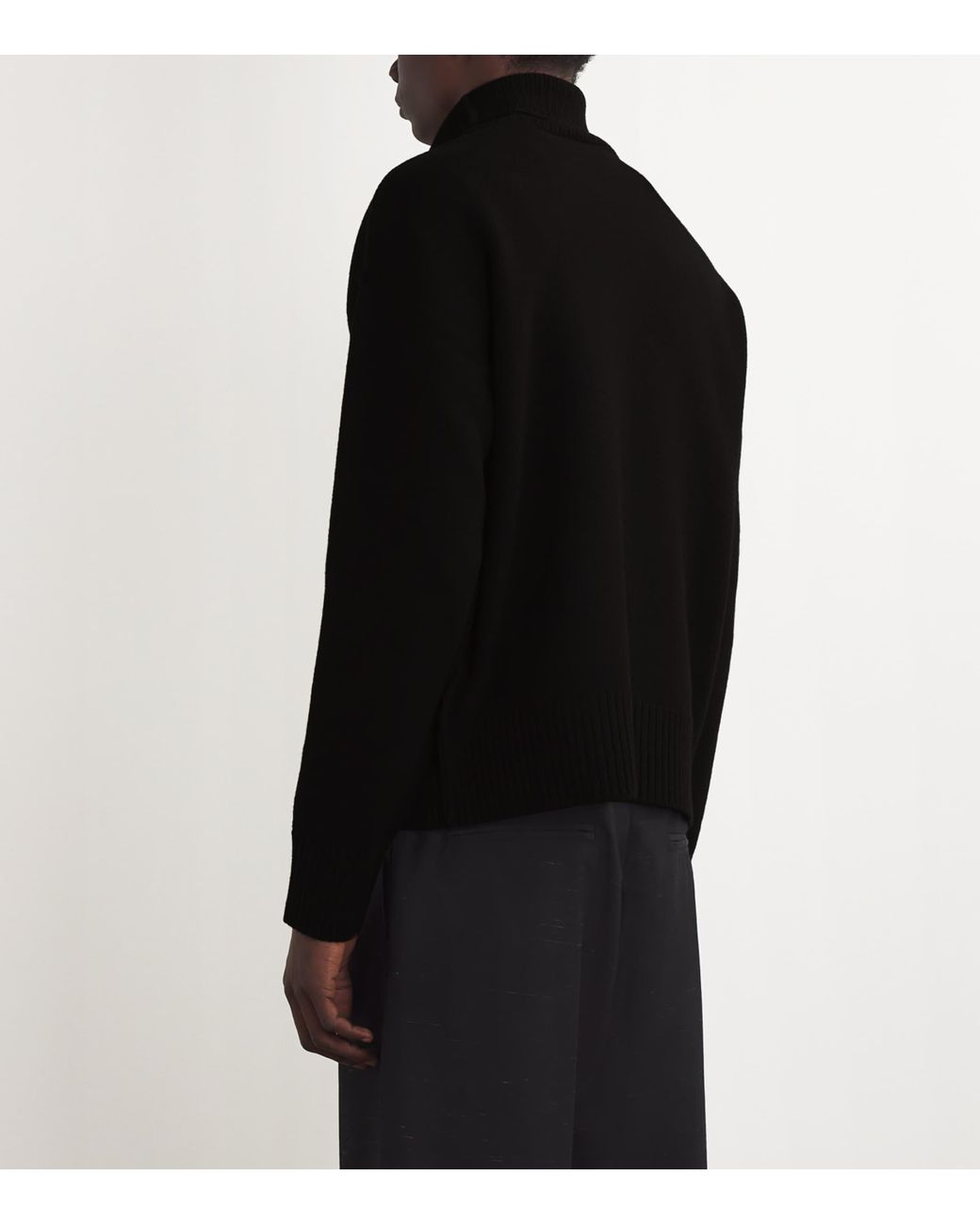 AMI Black Merino Wool Ami De Coeur Sweater for men